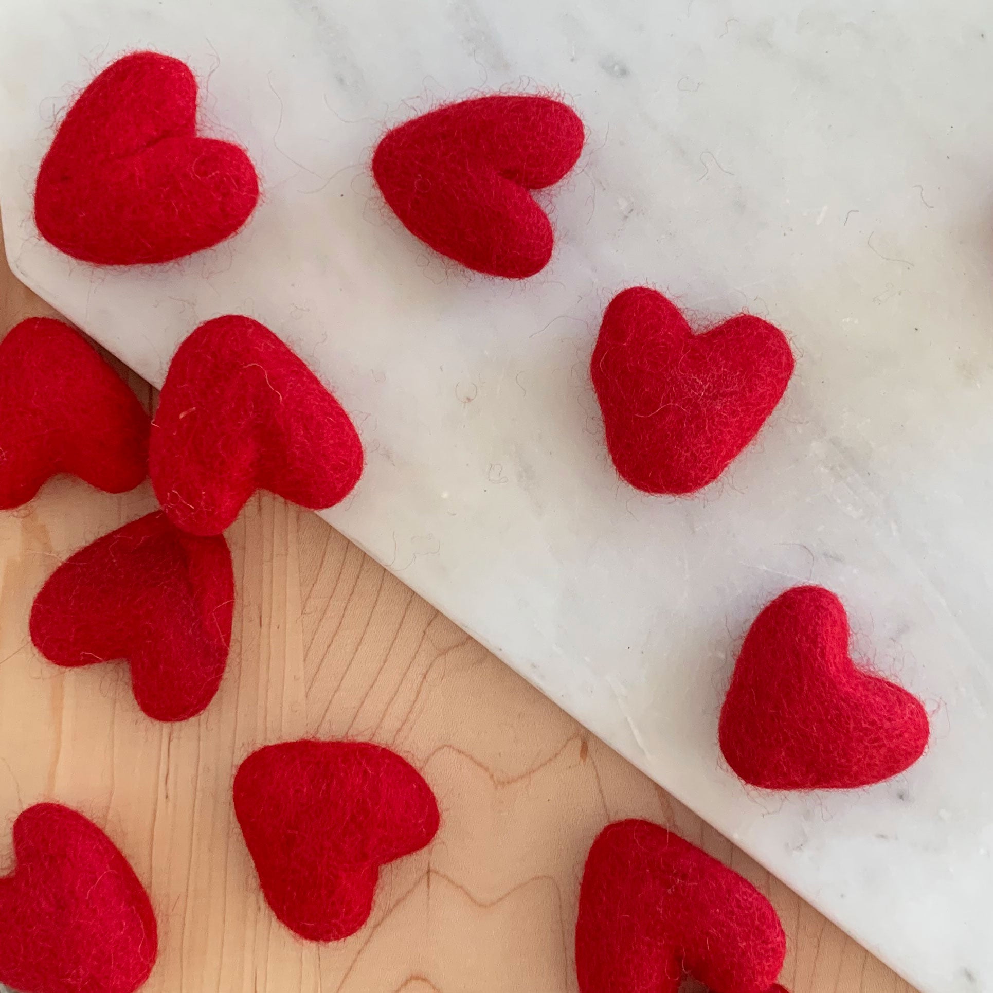 Felted Loose Hearts